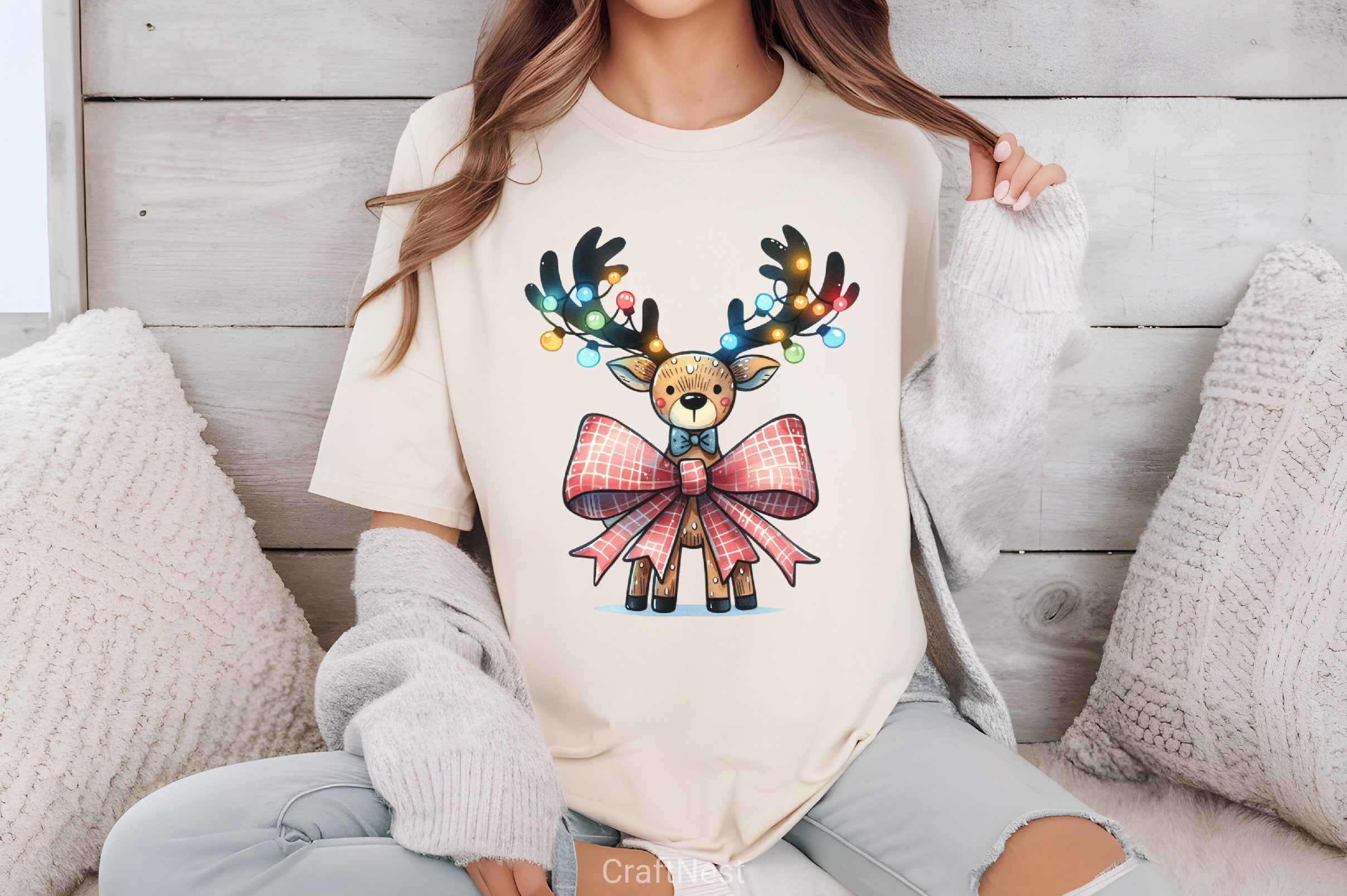 Christmas Reindeer Bow Clipart Bundle 2 - CraftNest - Digital Crafting and Art