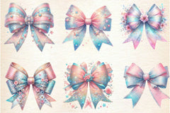 Pastel Glitter Bow Clipart Bundle 5 - CraftNest - Digital Crafting and Art