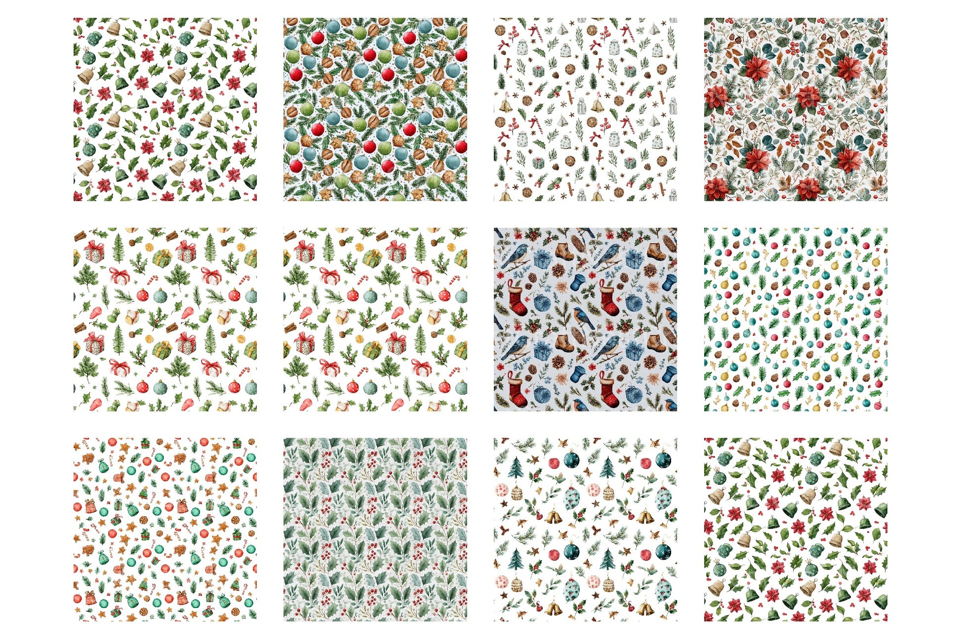 Christmas Seamless Pattern Background Digital Paper - CraftNest - Digital Crafting and Art