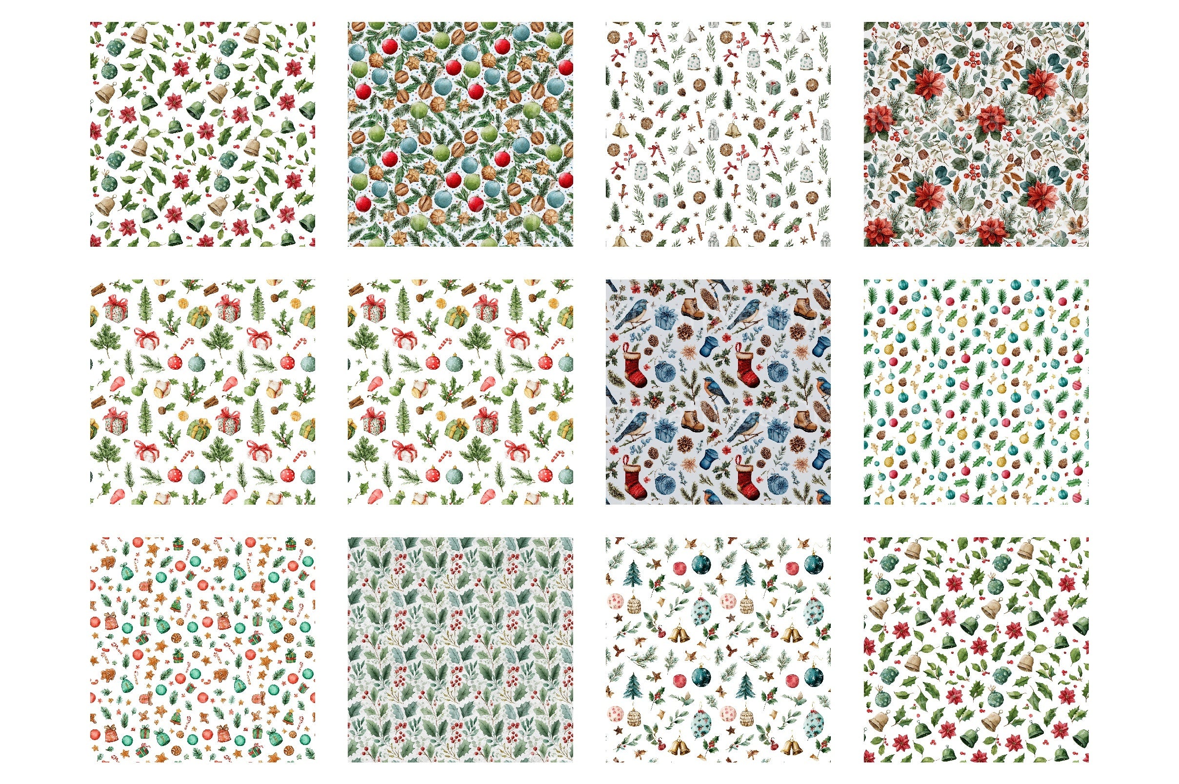 Christmas Seamless Pattern Background Digital Paper - CraftNest - Digital Crafting and Art