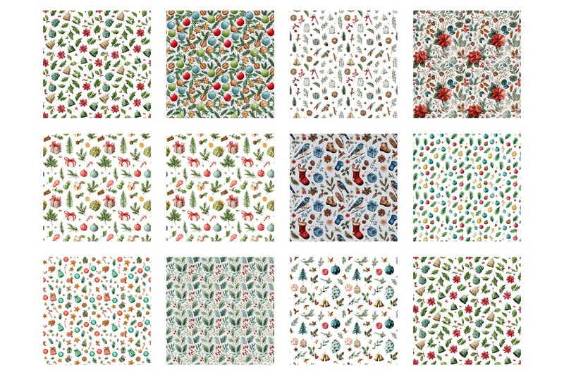 Christmas Seamless Pattern Background Digital Paper - CraftNest - Digital Crafting and Art