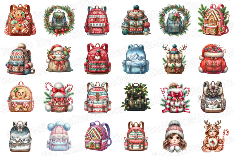 Christmas Backpack Clipart Bundle - CraftNest - Digital Crafting and Art