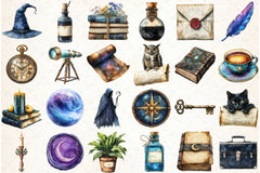 Magic School Dark Academia Clipart Bundle - CraftNest - Digital Crafting and Art