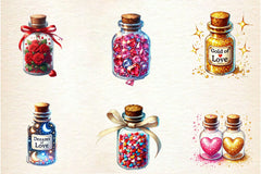Love Bottle Valentine Clipart Bundle - CraftNest - Digital Crafting and Art