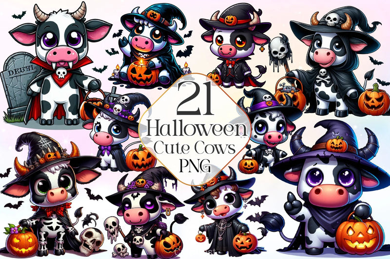 Halloween Cows Clipart Bundle - CraftNest - Digital Crafting and Art