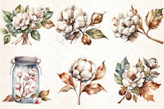 Cotton Flower Clipart Bundle 2 - CraftNest - Digital Crafting and Art