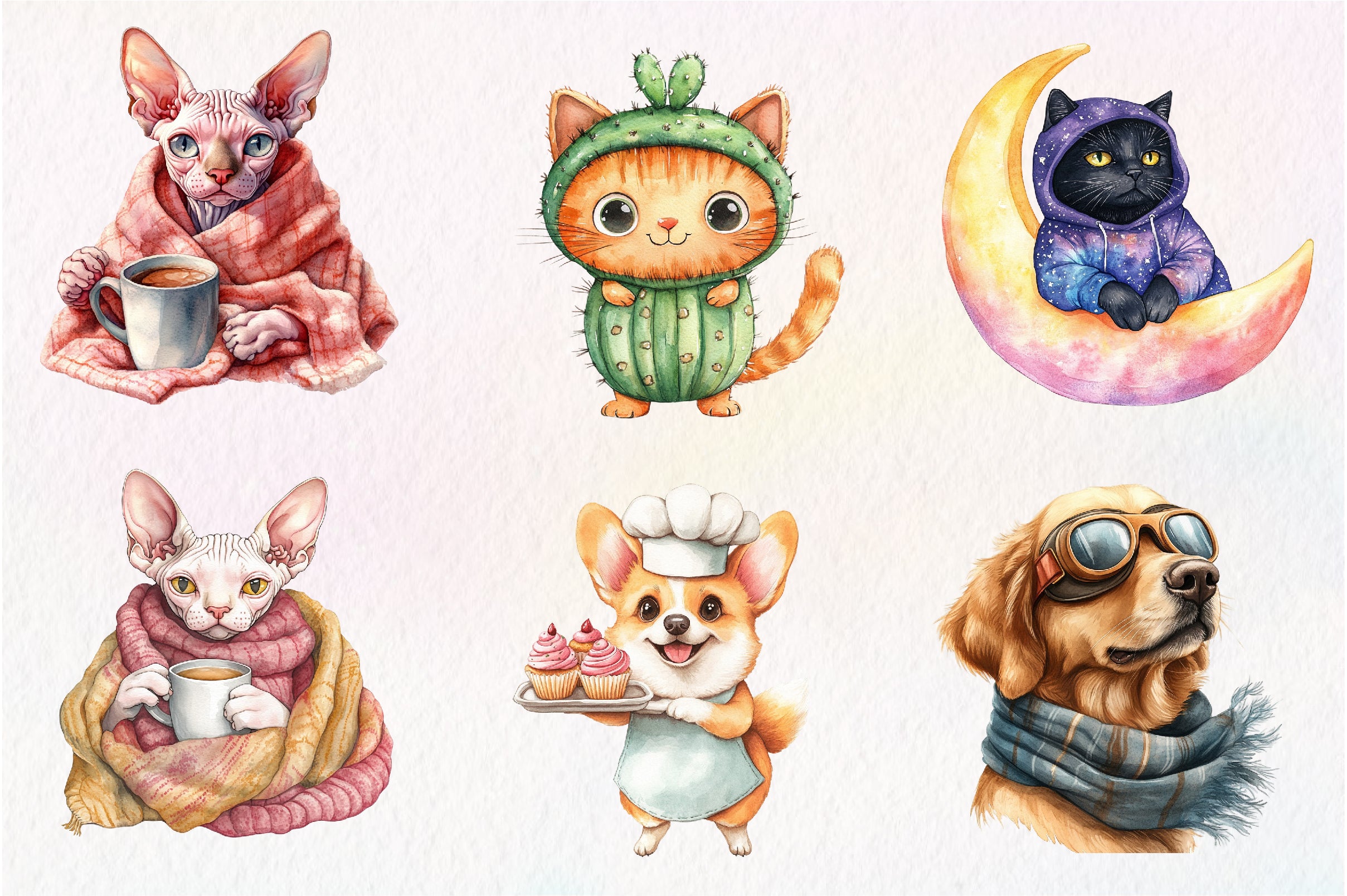 Quirky Dog And Cat Clipart Bundle - CraftNest - Digital Crafting and Art