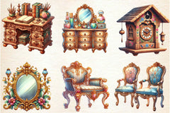 Vintage Furniture Clipart Bundle - CraftNest - Digital Crafting and Art