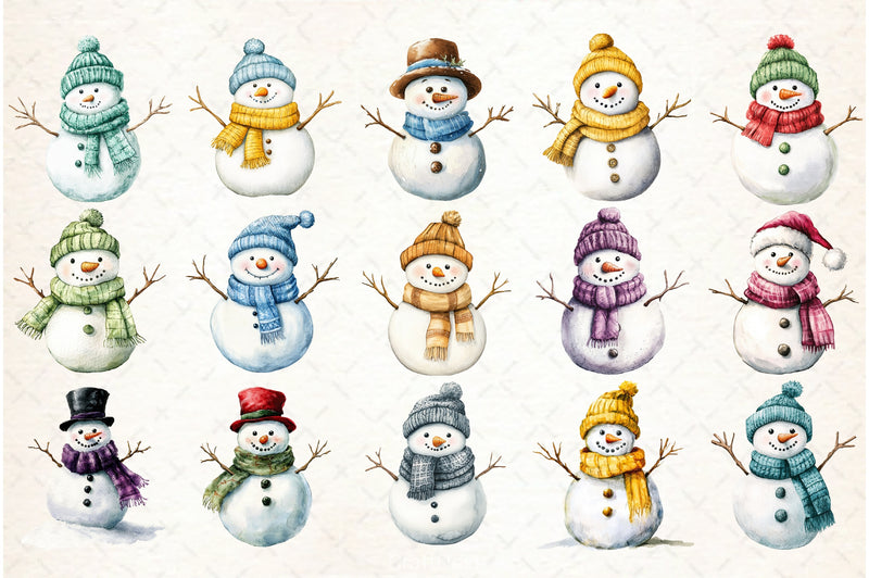 Christmas Snowman Clipart Bundle 14 - CraftNest - Digital Crafting and Art