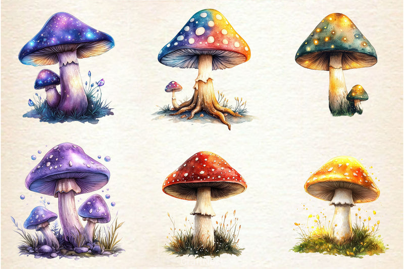 Magical Mushrooms Clipart Bundle - CraftNest - Digital Crafting and Art