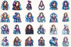 Winter Girl Clipart Bundle 12 - CraftNest - Digital Crafting and Art