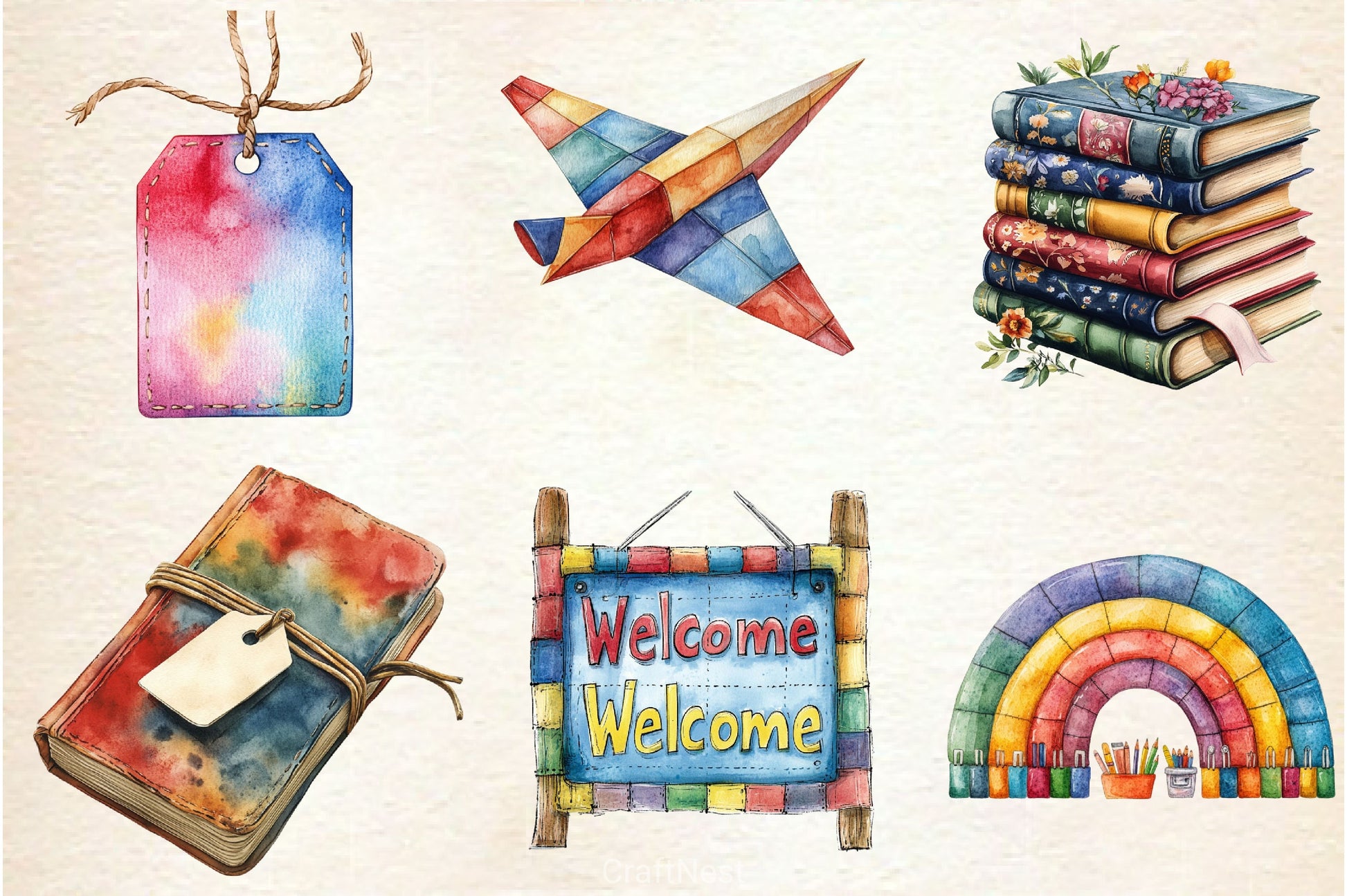 Patchwork Back To School Clipart Bundle - CraftNest - Digital Crafting and Art