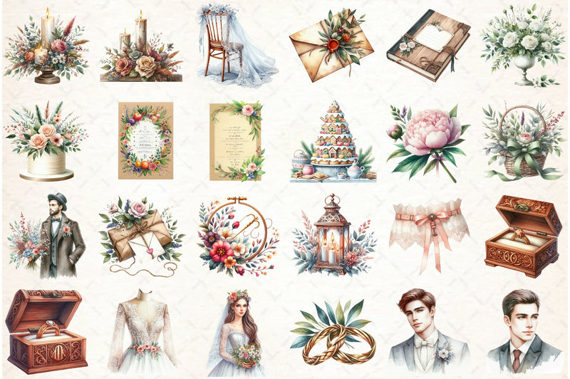 Nordic Wedding Clipart Bundle - CraftNest - Digital Crafting and Art