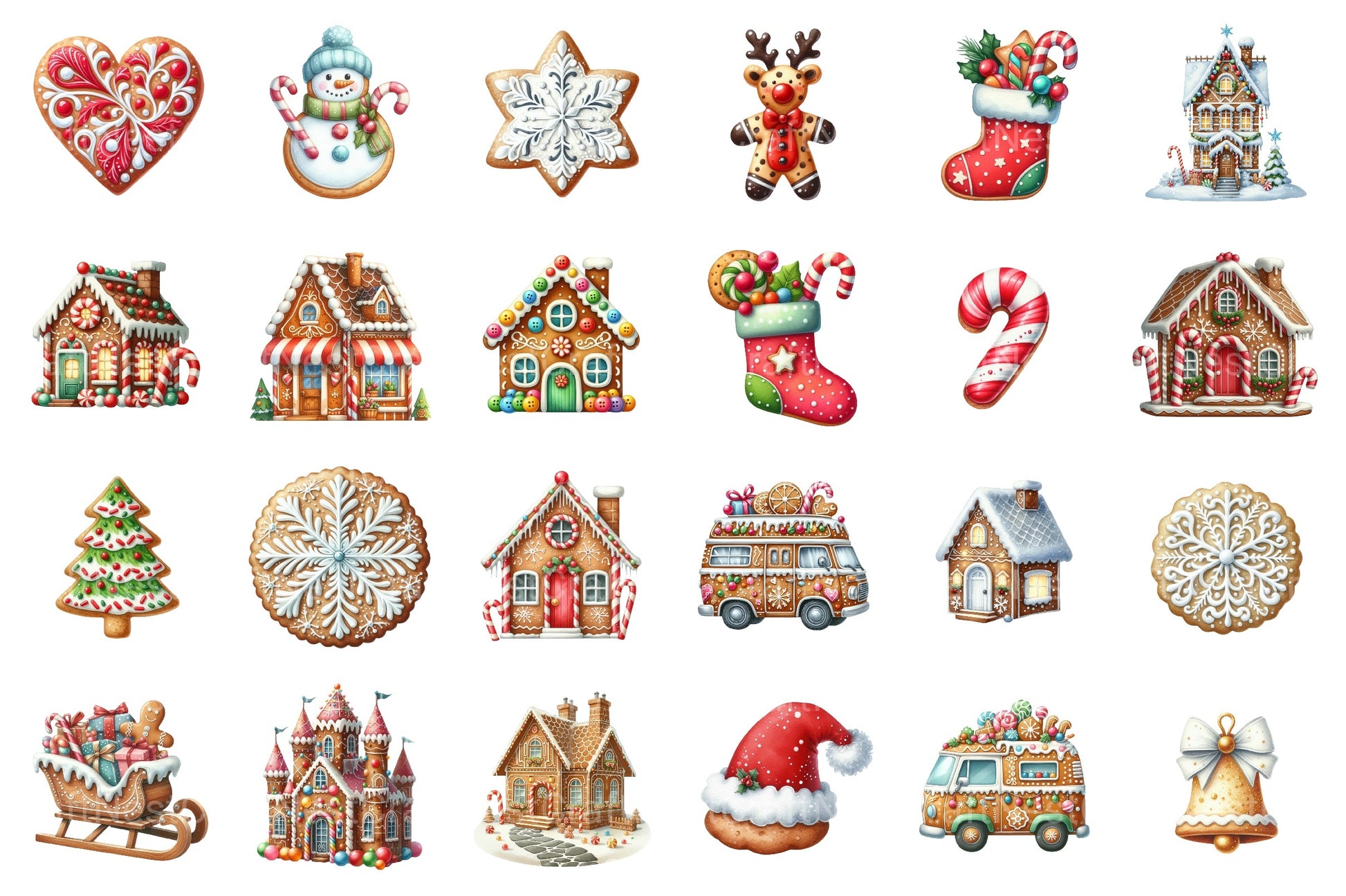 Gingerbread Houses Christmas Cookie Clipart Bundle - CraftNest - Digital Crafting and Art