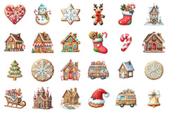 Gingerbread Houses Christmas Cookie Clipart Bundle - CraftNest - Digital Crafting and Art