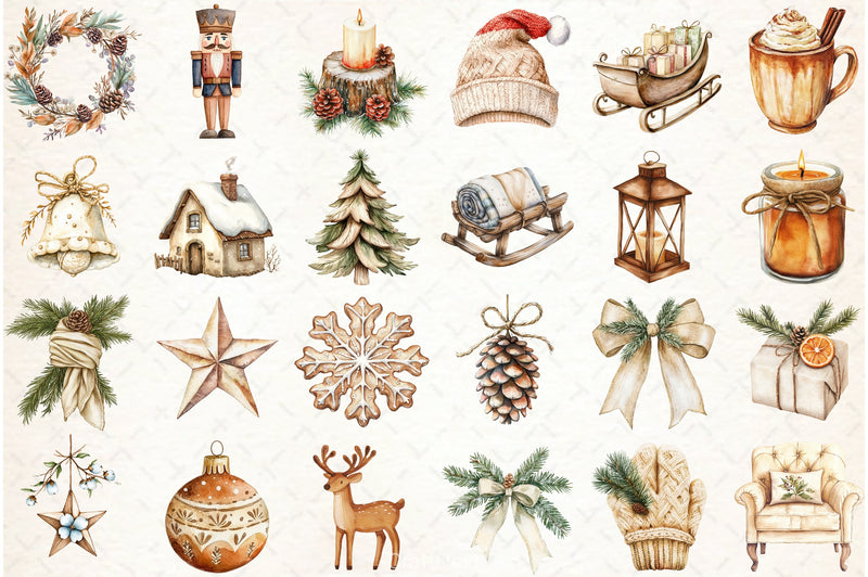 Cozy Rustic Christmas Clipart Bundle - CraftNest - Digital Crafting and Art