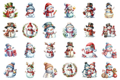 Snowman Winter Christmas Cute Clipart Bundle - CraftNest - Digital Crafting and Art