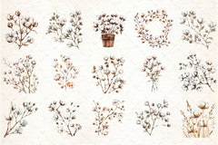 Cotton Branches Clipart Bundle - CraftNest - Digital Crafting and Art