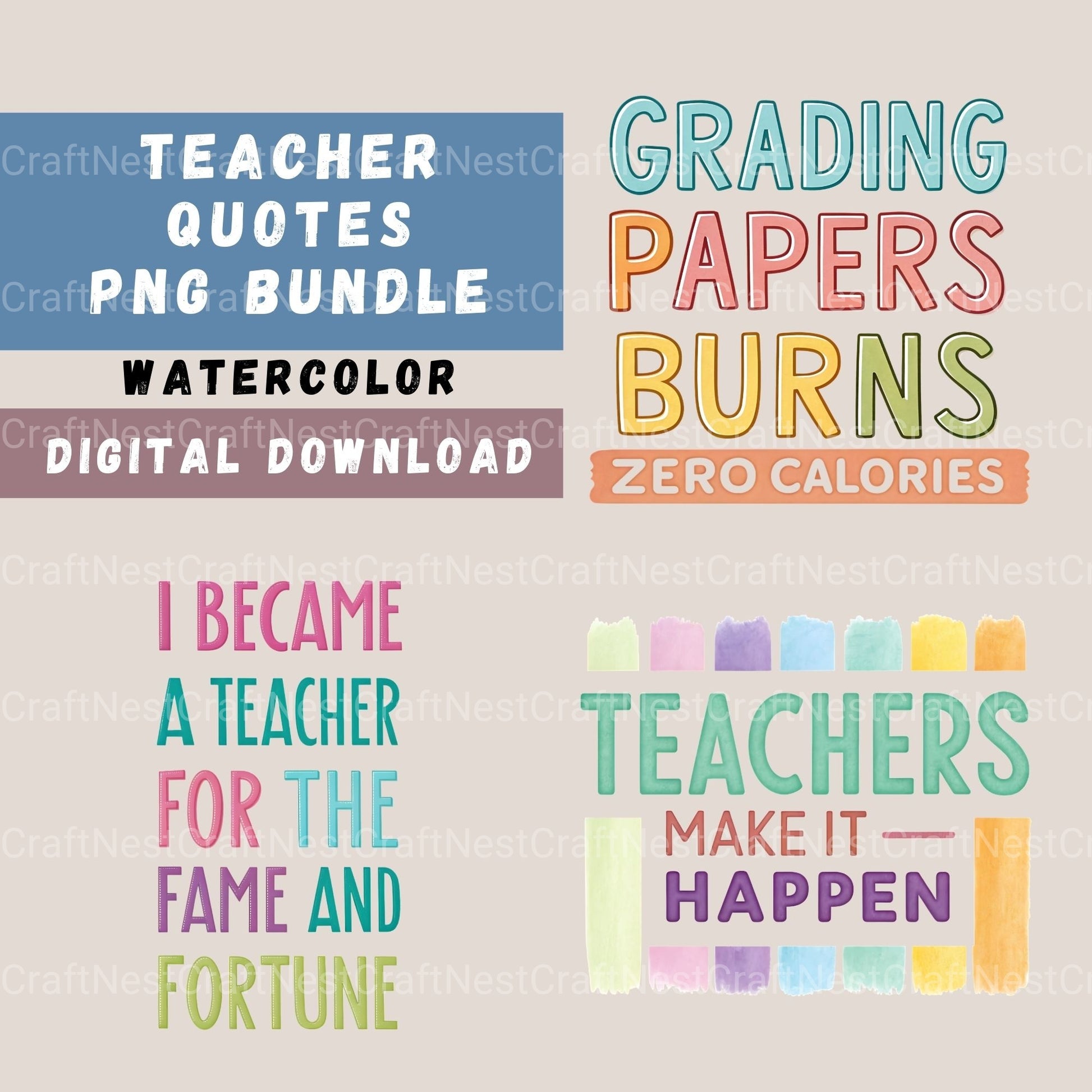Teacher Quotes Clipart Bundle - CraftNest - Digital Crafting and Art