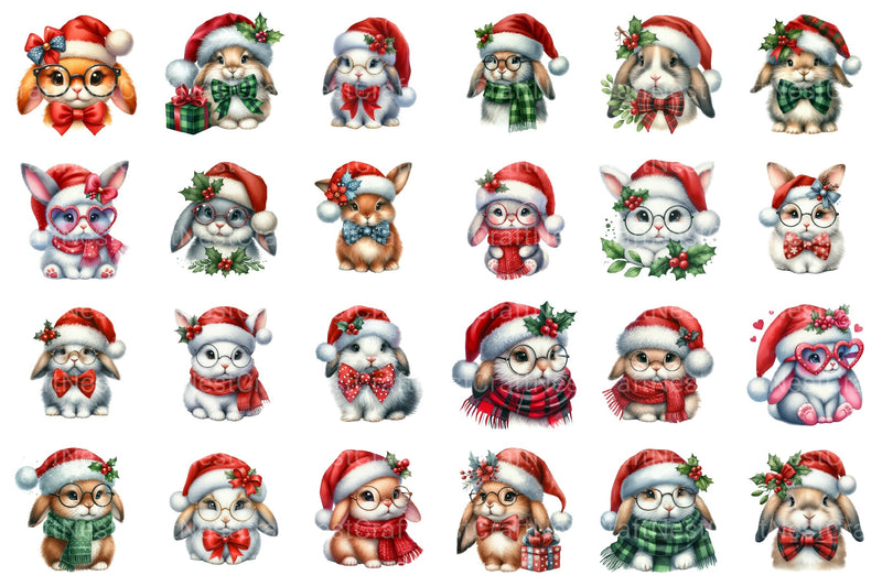 Christmas Bunny Clipart Bundle - CraftNest - Digital Crafting and Art