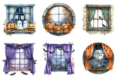 Cute Haunted Window Views Clipart Bundle - CraftNest - Digital Crafting and Art