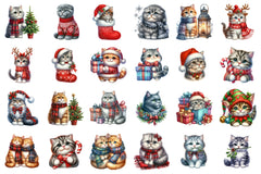Christmas Scottish Cat Clipart Bundle - CraftNest - Digital Crafting and Art