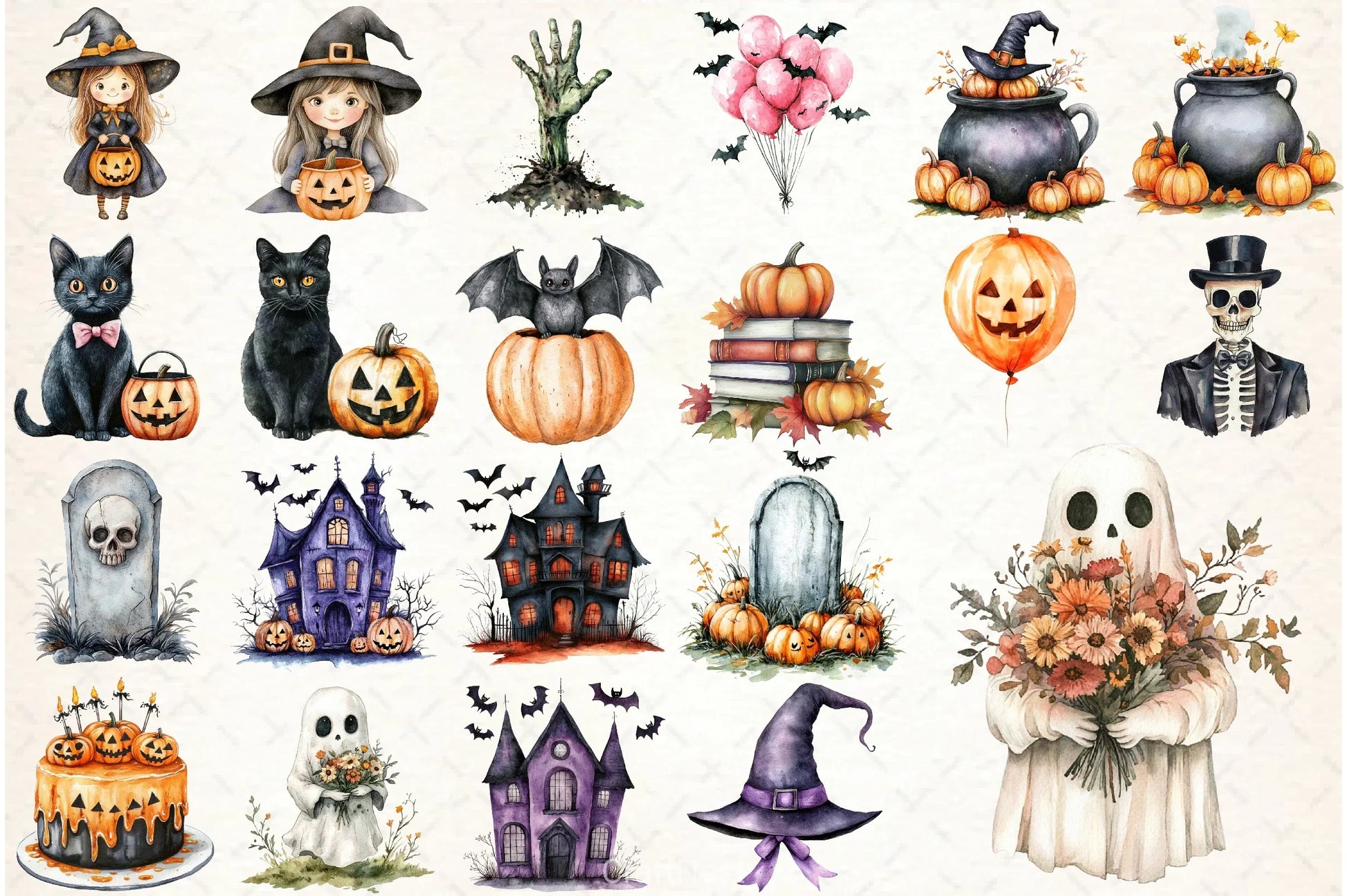 Cute Halloween Clipart Bundle 17 - CraftNest - Digital Crafting and Art