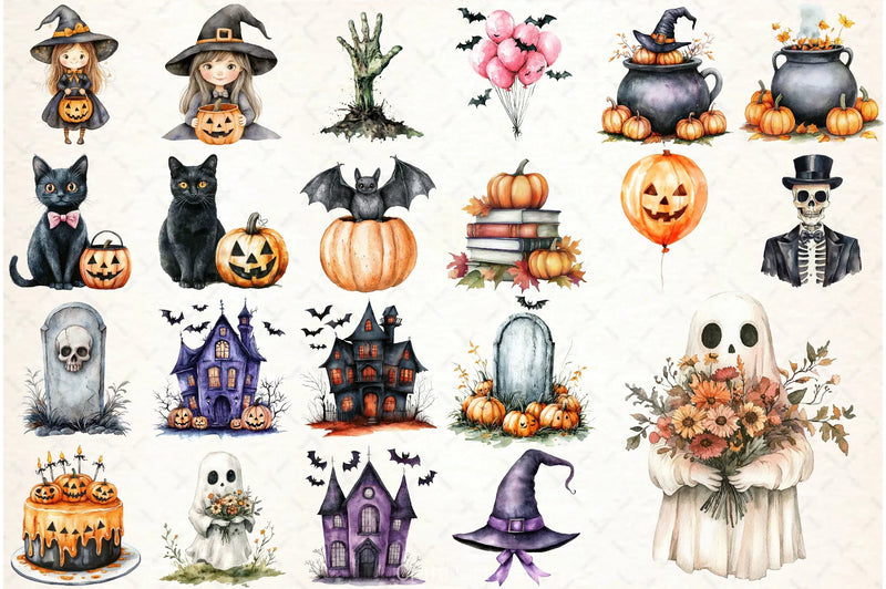 Cute Halloween Clipart Bundle 17 - CraftNest - Digital Crafting and Art