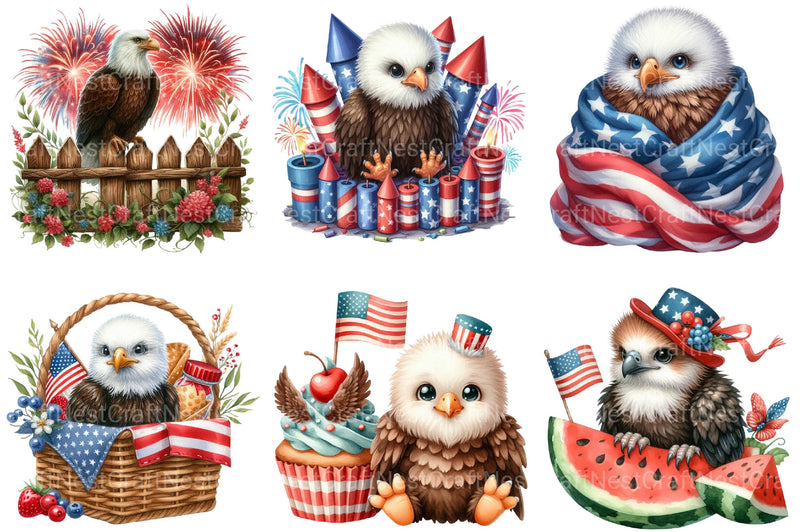 4th of July Eagle Clipart - CraftNest - Digital Crafting and Art