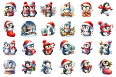 Christmas Penguins Clipart Bundle - CraftNest - Digital Crafting and Art