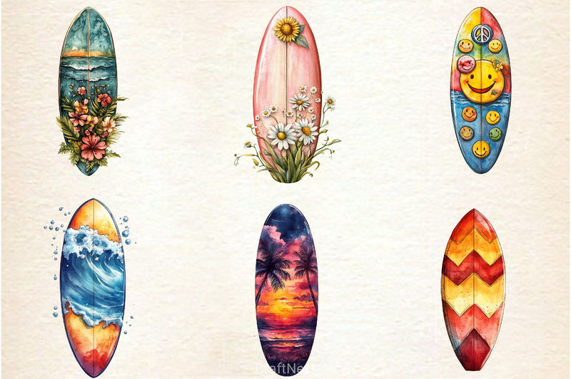 Summer Surfboard Clipart Bundle 2 - CraftNest - Digital Crafting and Art