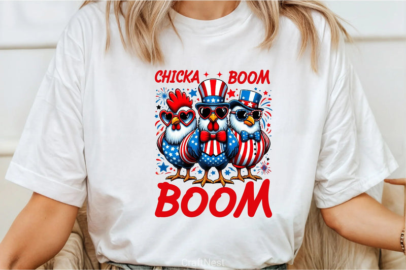 Patriotic Chicken USA 4th of July Clipart Bundle 5 - CraftNest - Digital Crafting and Art