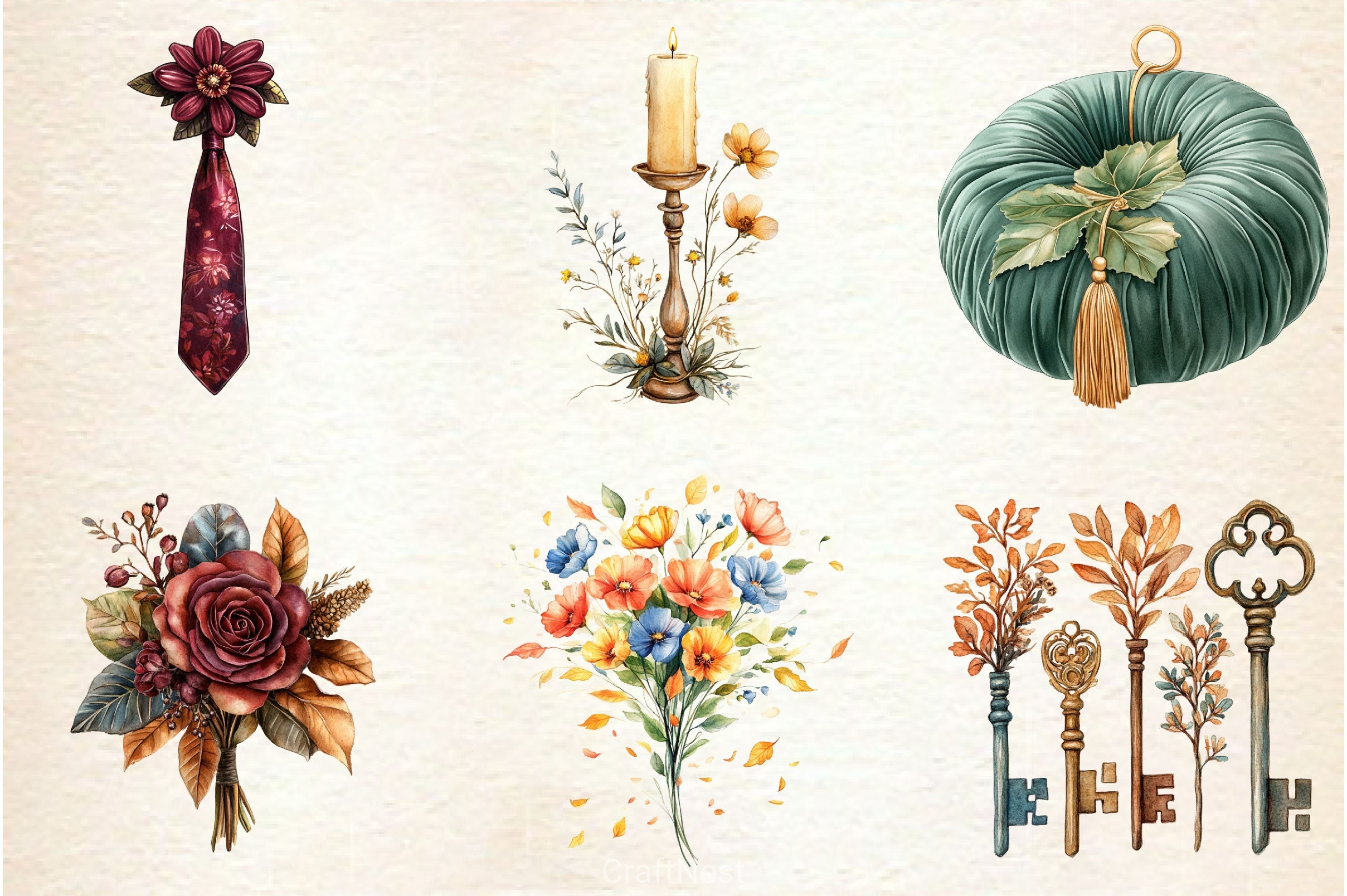 Autumn Wedding Clipart Bundle 2 - CraftNest - Digital Crafting and Art