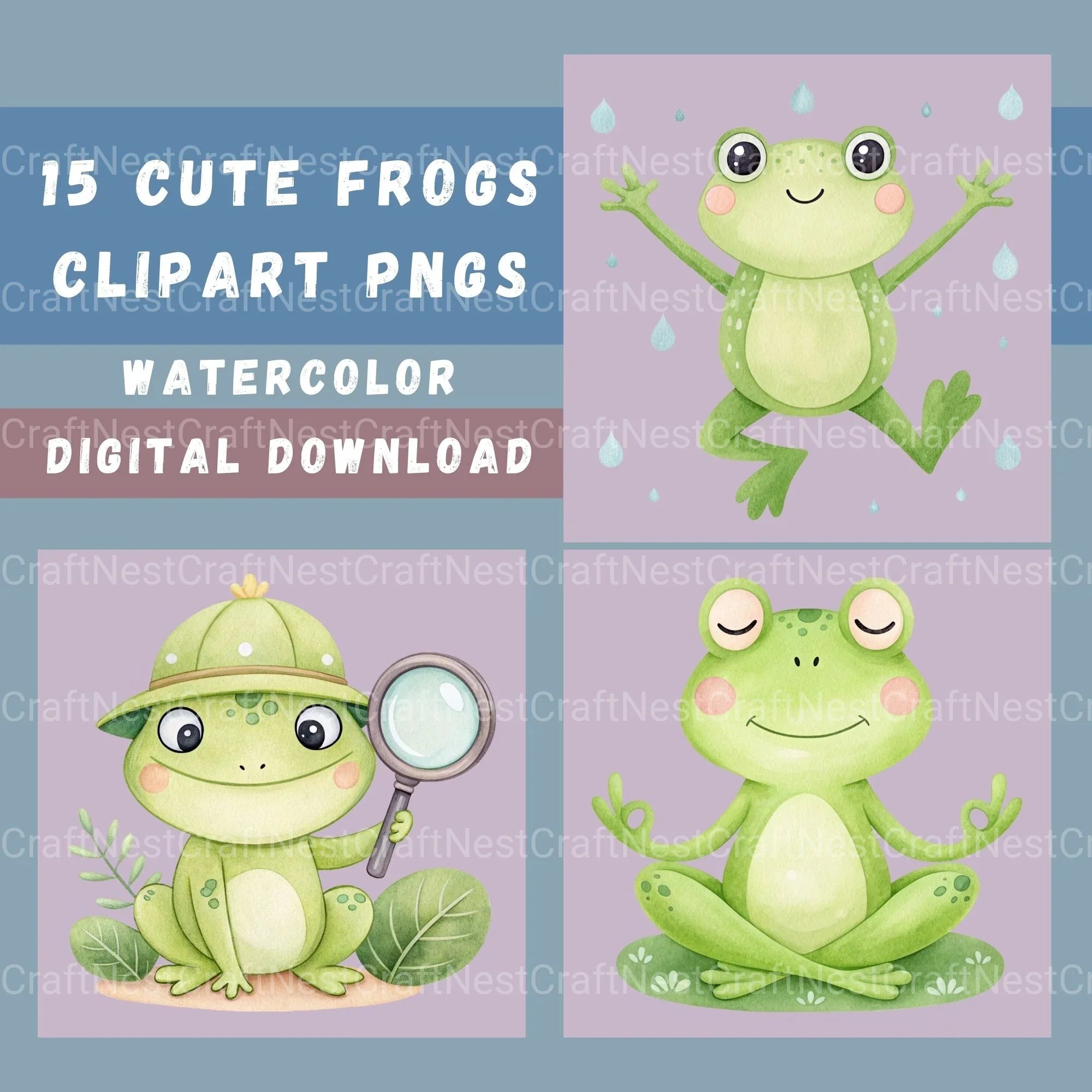 Frogs Clipart Bundle 2 - CraftNest - Digital Crafting and Art