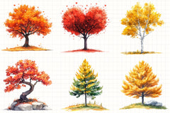 Autumn Trees Clipart Bundle 4 - CraftNest - Digital Crafting and Art