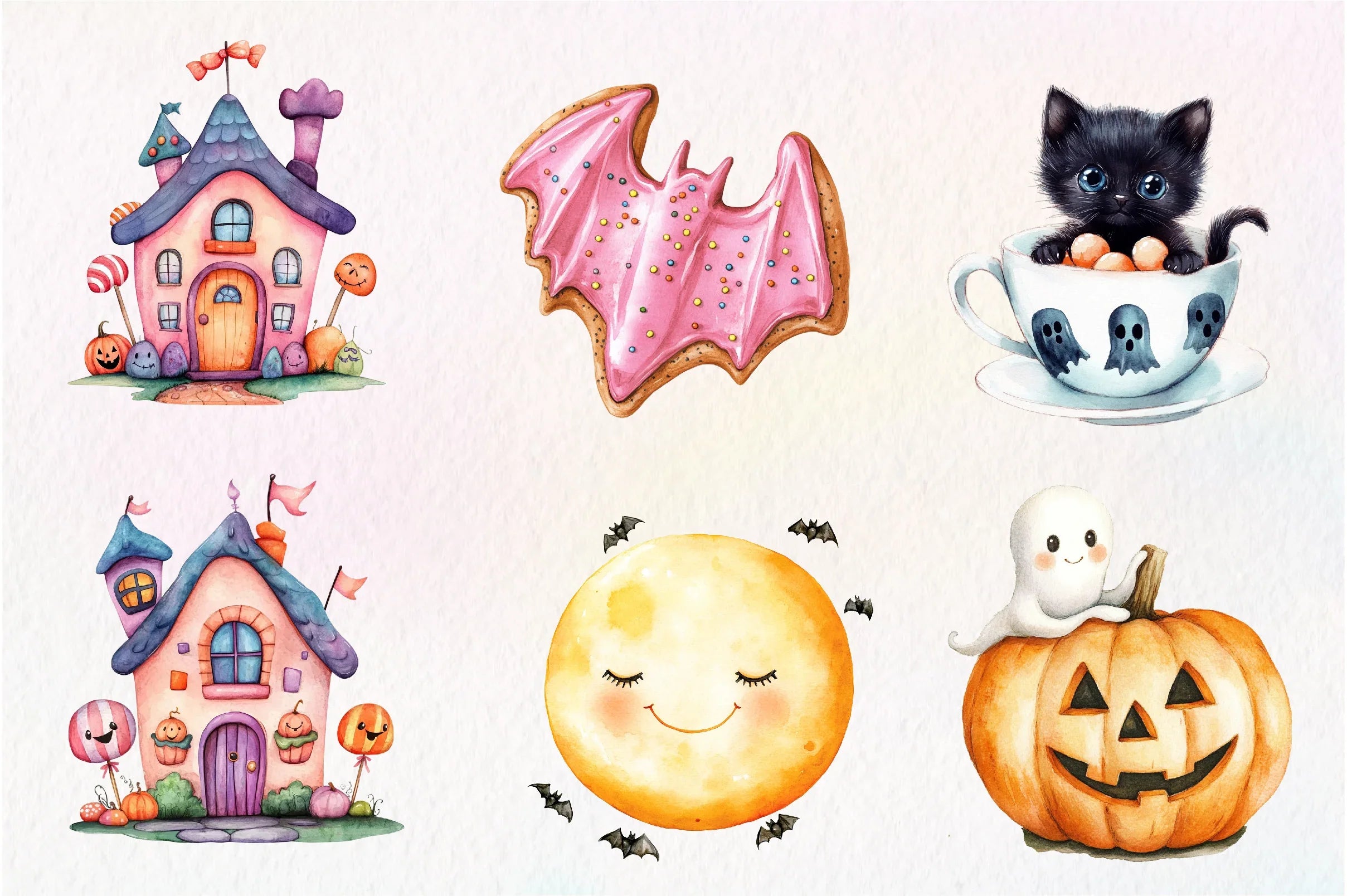 Cute Halloween Set Clipart Bundle 2 - CraftNest - Digital Crafting and Art