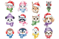 Cute Christmas Animals Clipart Bundle - CraftNest - Digital Crafting and Art