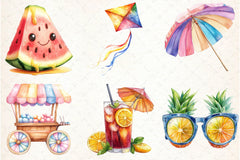 Colorful Summer Set Clipart Bundle - CraftNest - Digital Crafting and Art