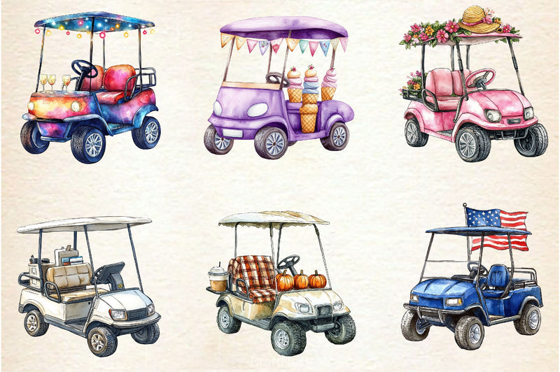 Golf Cart Clipart Bundle - CraftNest - Digital Crafting and Art