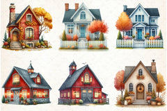 Autumn House Clipart Bundle 3 - CraftNest - Digital Crafting and Art