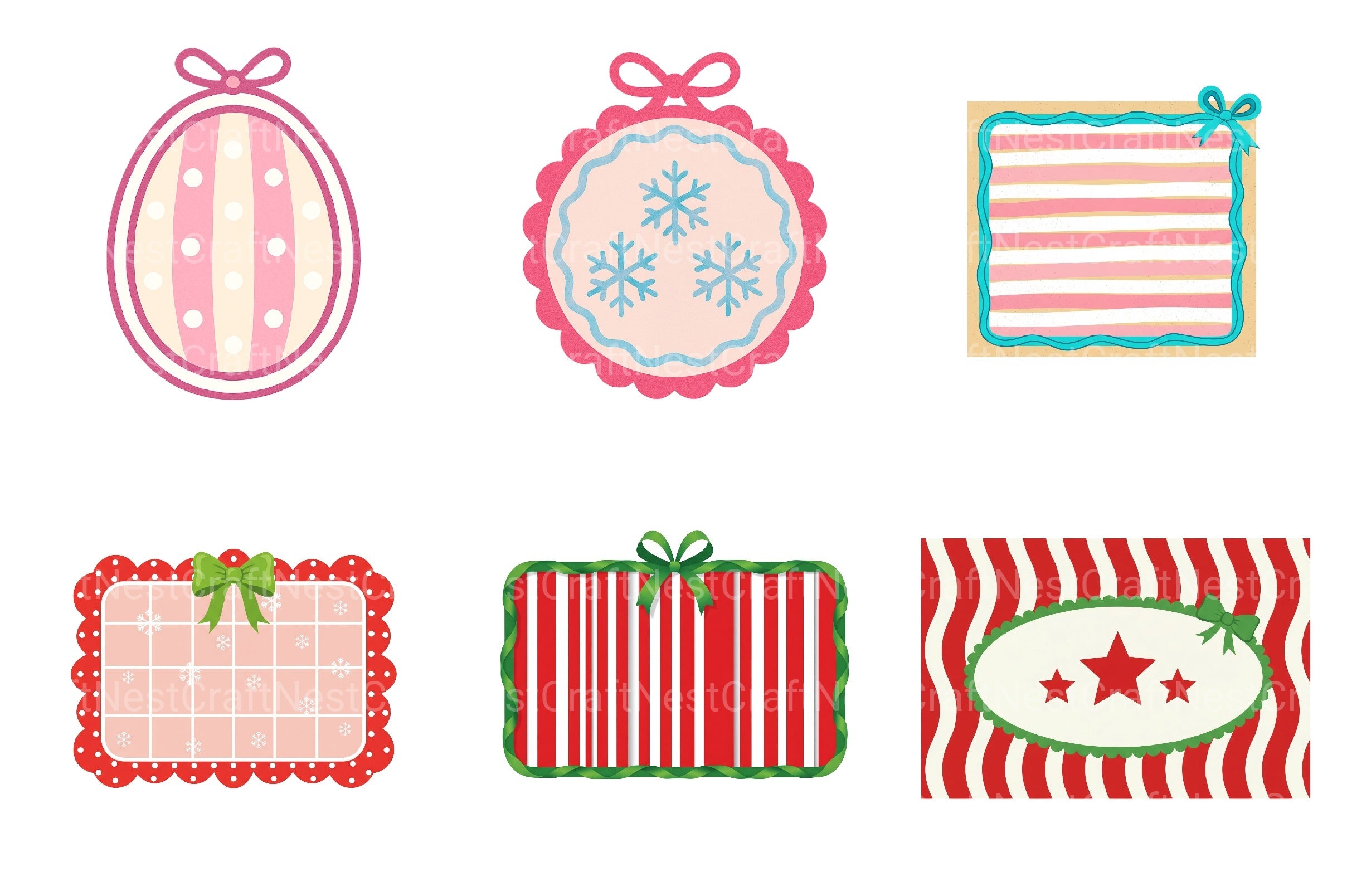 Christmas Coquette Frame Clipart Bundle 3 - CraftNest - Digital Crafting and Art