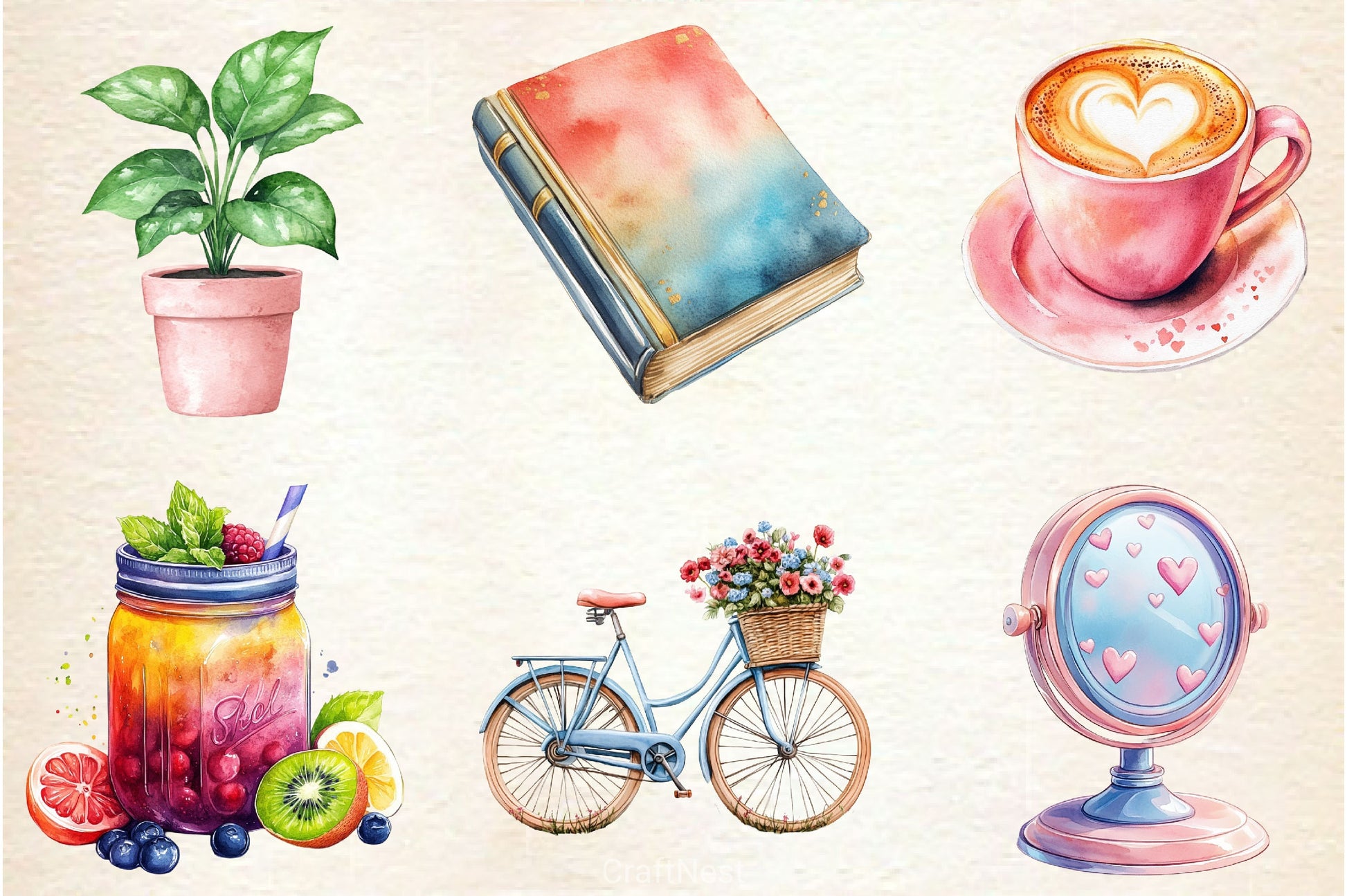 Morning Routine Pastel Clipart Bundle - CraftNest - Digital Crafting and Art