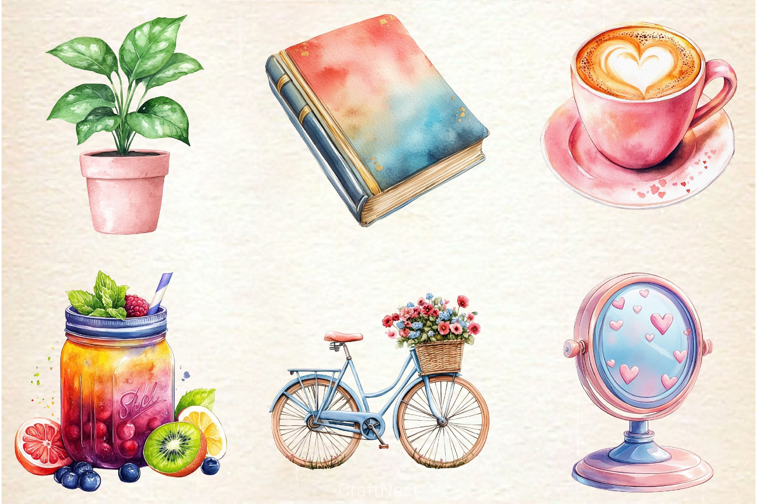 Morning Routine Pastel Clipart Bundle - CraftNest - Digital Crafting and Art