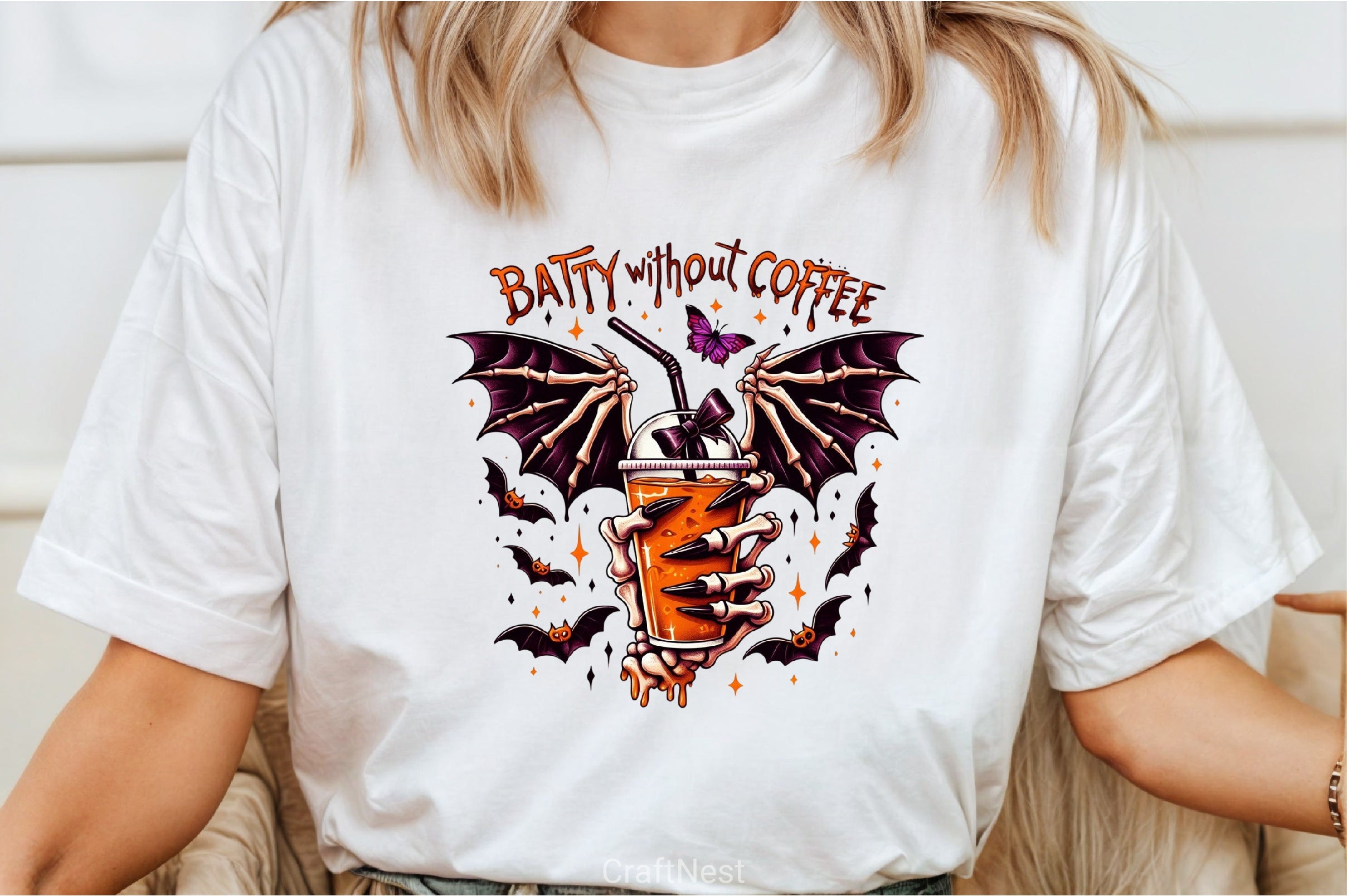 Batty Without Coffee Halloween Clipart Bundle 2 - CraftNest - Digital Crafting and Art