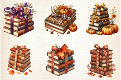 Autumn Bow Book Stack Clipart Bundle - CraftNest - Digital Crafting and Art