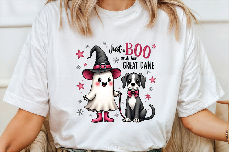 Retro Ghost Great Dane Halloween Clipart Bundle - CraftNest - Digital Crafting and Art