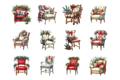 Christmas Chair Clipart Bundle - CraftNest - Digital Crafting and Art