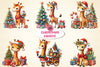 Christmas Giraffe Clipart Bundle