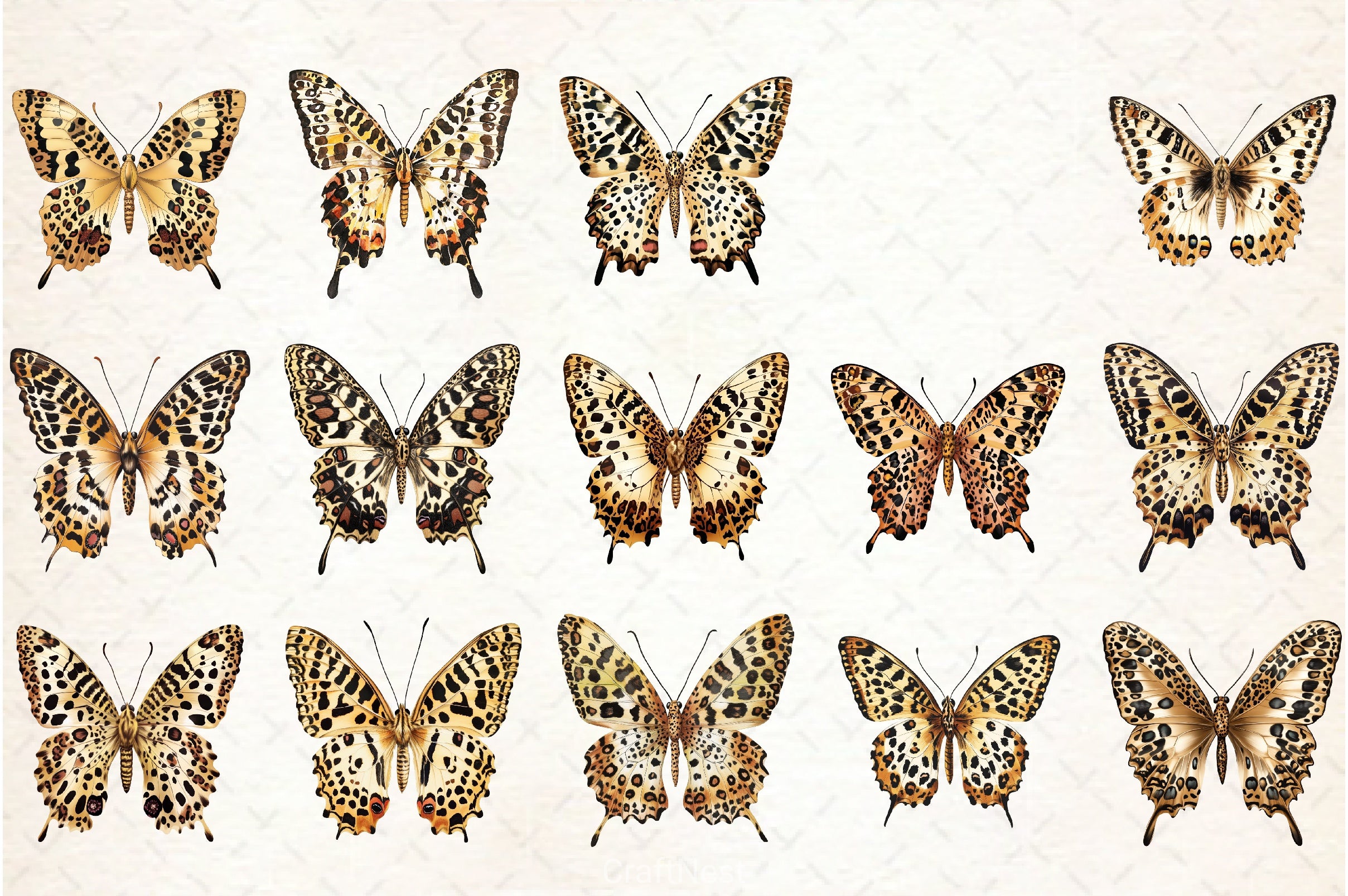 Leopard Butterfly Clipart Bundle - CraftNest - Digital Crafting and Art