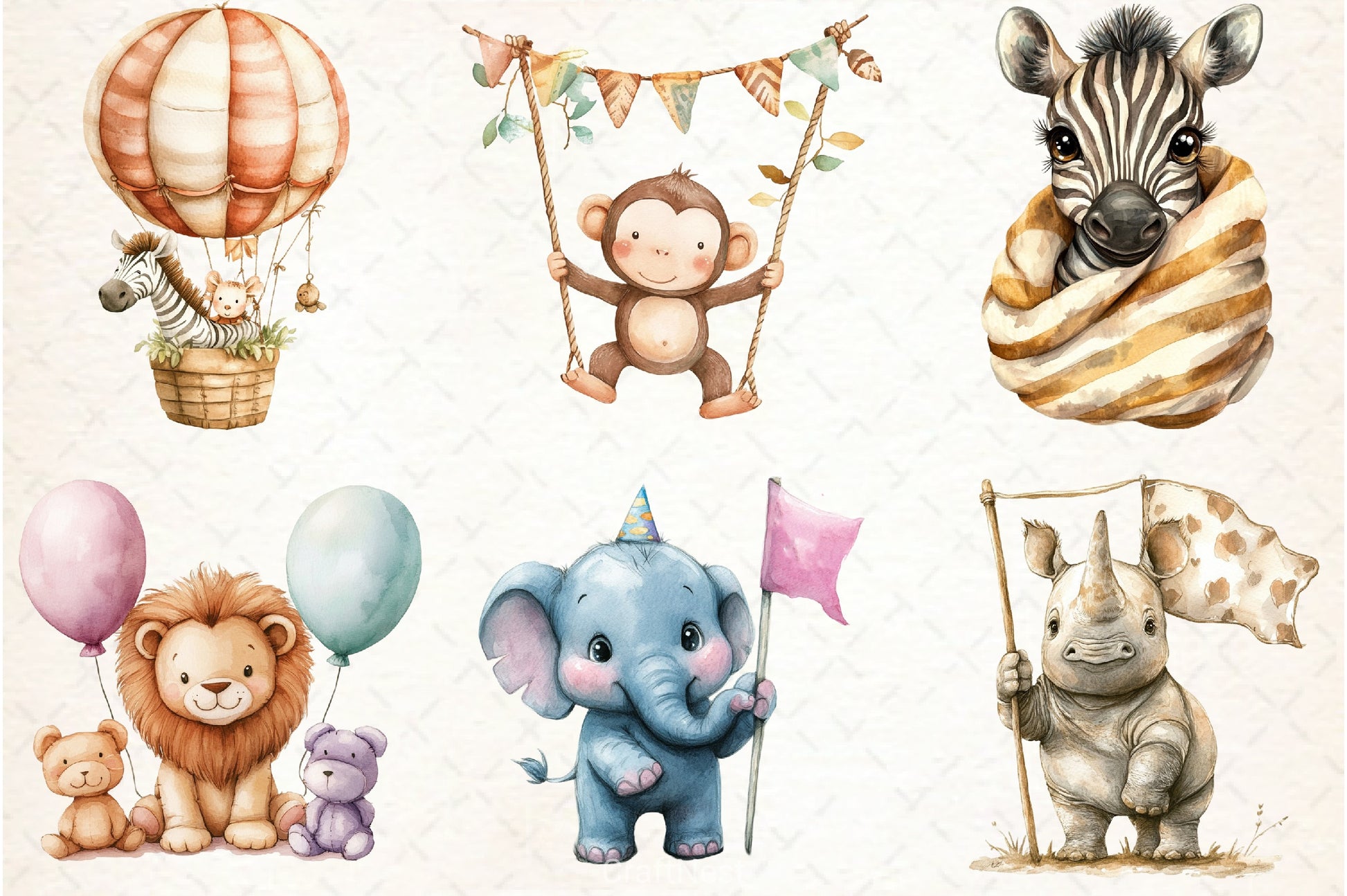 Funny African Animals Clipart Set - CraftNest - Digital Crafting and Art